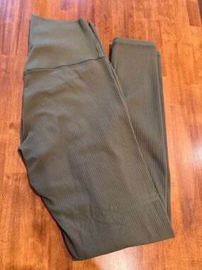 aerie Olive Green Ribbed Leggings